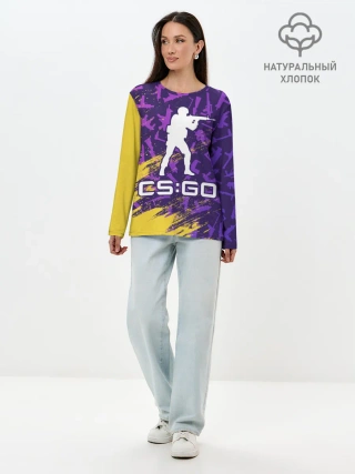 Лонгслив женский. Хлопок / CS GO | КС ГО