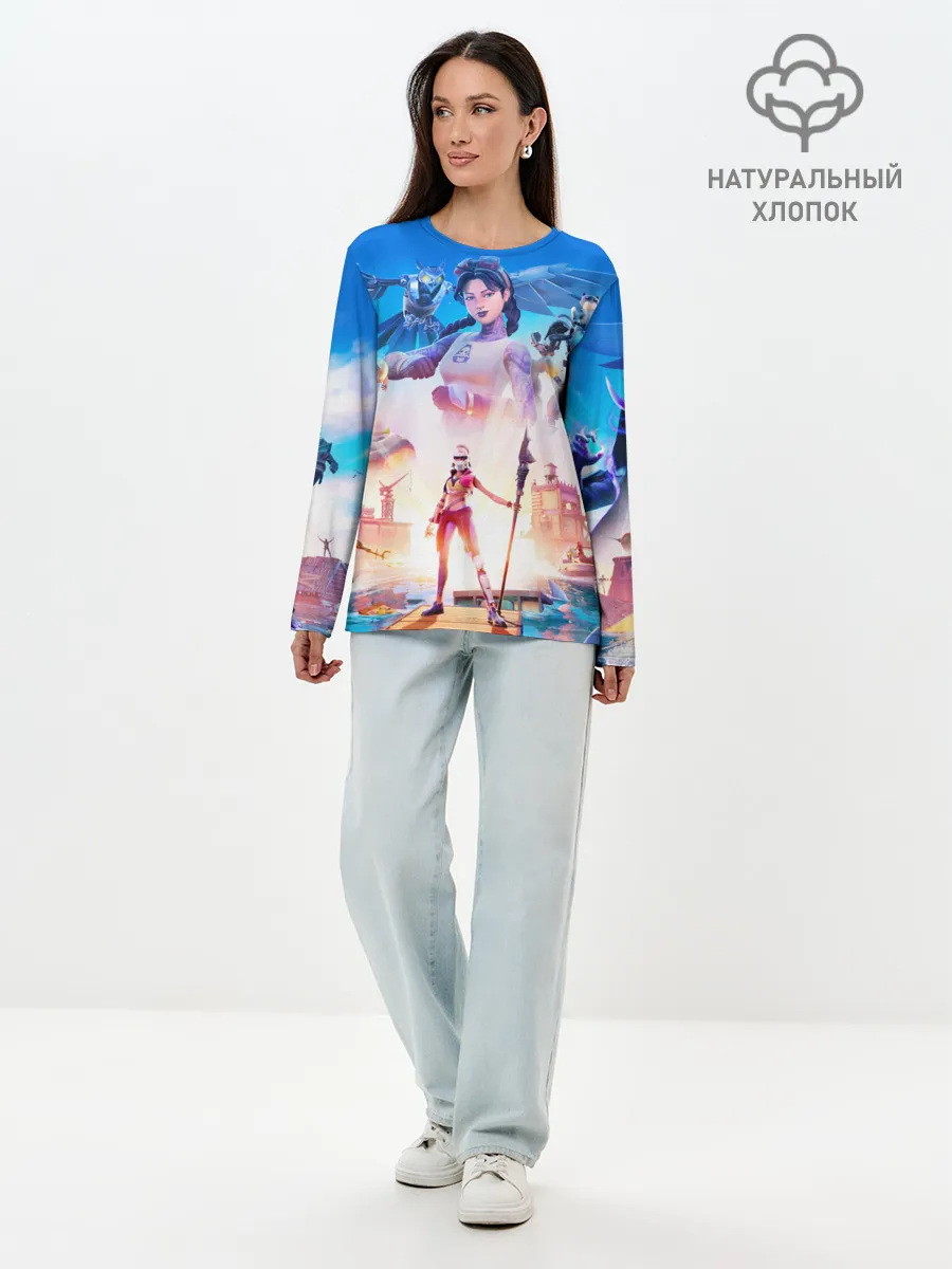 Лонгслив женский. Хлопок / FORTNITE 3 СЕЗОН