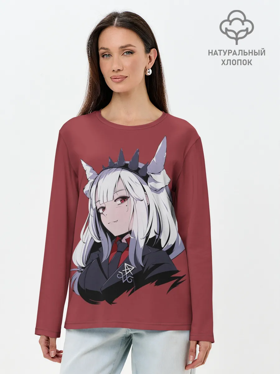 Лонгслив женский. Хлопок / Helltaker