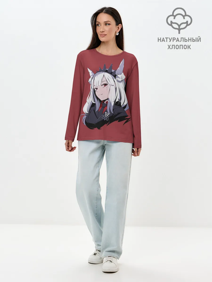 Лонгслив женский. Хлопок / Helltaker