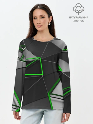 Лонгслив женский. Хлопок / 3D полигон