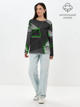 Лонгслив женский. Хлопок / 3D полигон