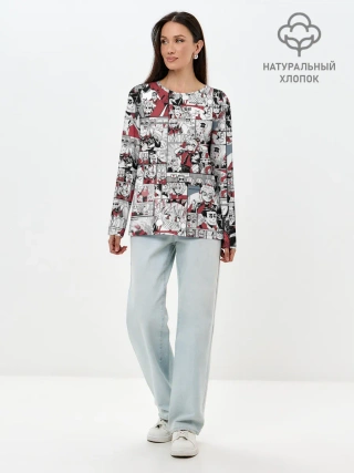 Лонгслив женский. Хлопок / HELLTAKER