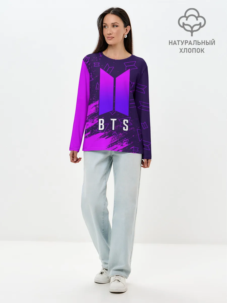 Лонгслив женский. Хлопок / BTS / БТС
