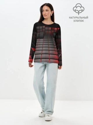 Лонгслив женский. Хлопок / КАРБОНОВЫЕ ПЛИТЫ