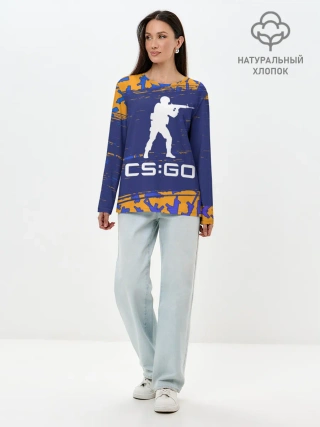 Лонгслив женский. Хлопок / CS GO | КС ГО