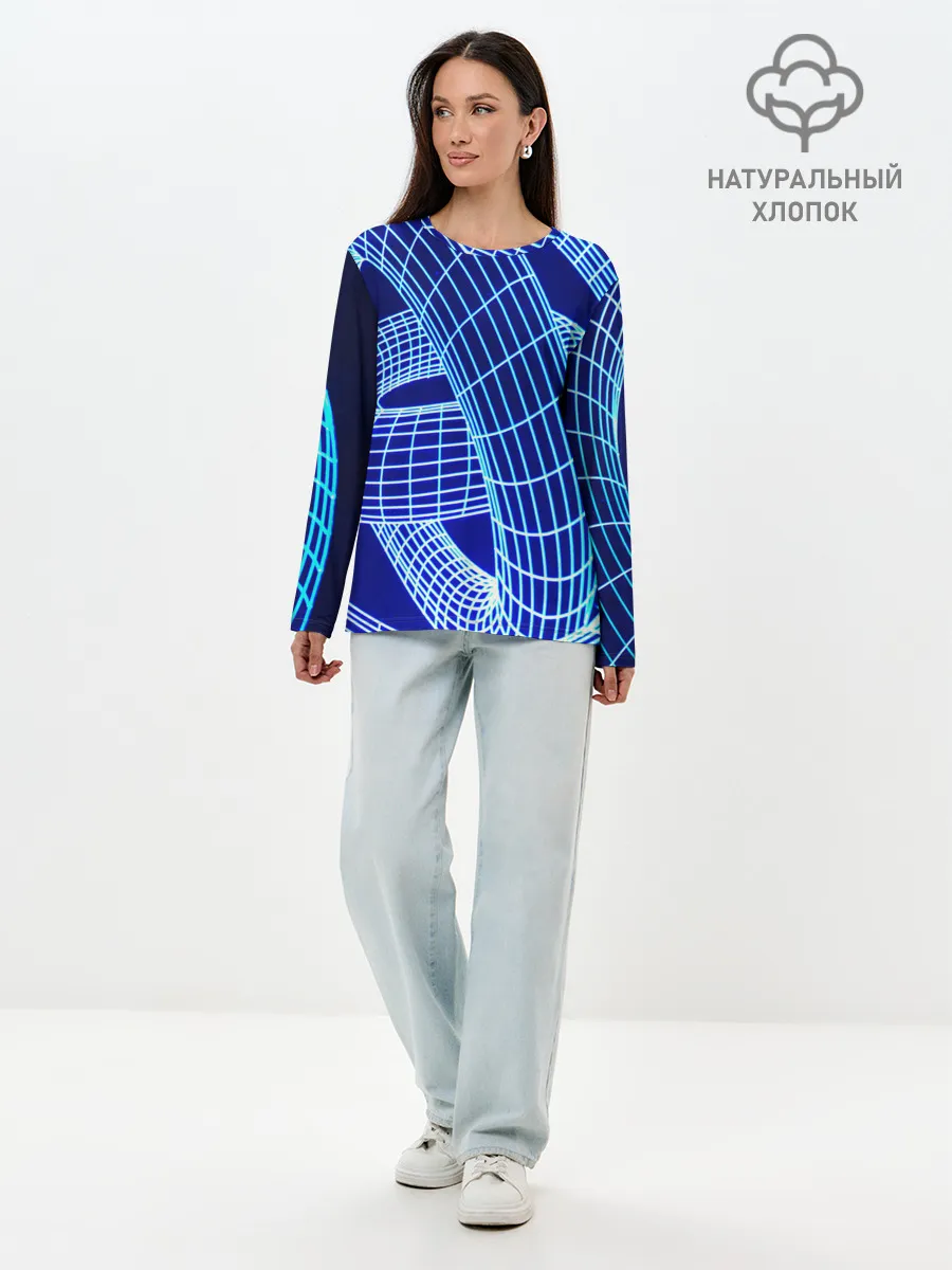 Лонгслив женский. Хлопок / НЕОНОВАЯ СПИРАЛЬ