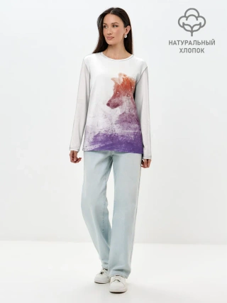 Лонгслив женский. Хлопок / ВОЛК
