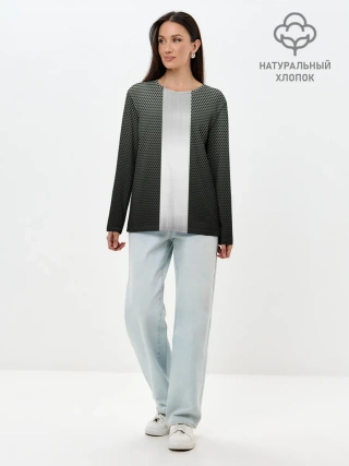 Лонгслив женский. Хлопок / Карбоновый занавес