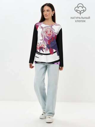 Лонгслив женский. Хлопок / Helltaker