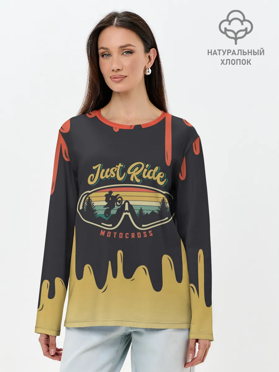Лонгслив женский. Хлопок / Just Ride MOTOCROSS | МОТОКРОСС