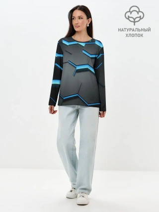 Лонгслив женский. Хлопок / 3D Плиты