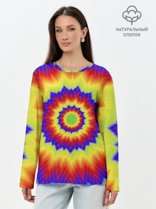 Лонгслив женский. Хлопок / Tie-Dye