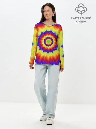 Лонгслив женский. Хлопок / Tie-Dye