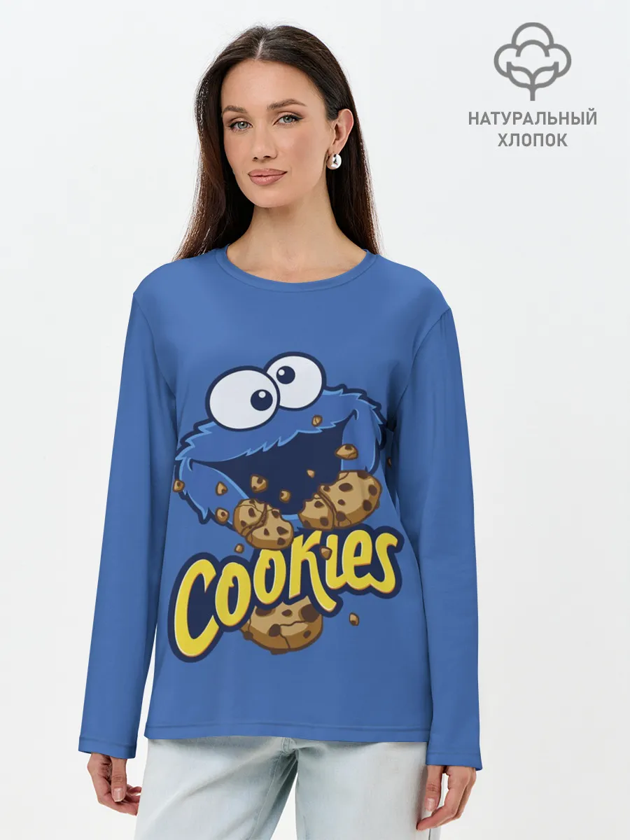 Лонгслив женский. Хлопок / Cookies