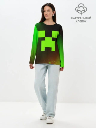Лонгслив женский. Хлопок / MINECRAFT / МАЙНКРАФТ
