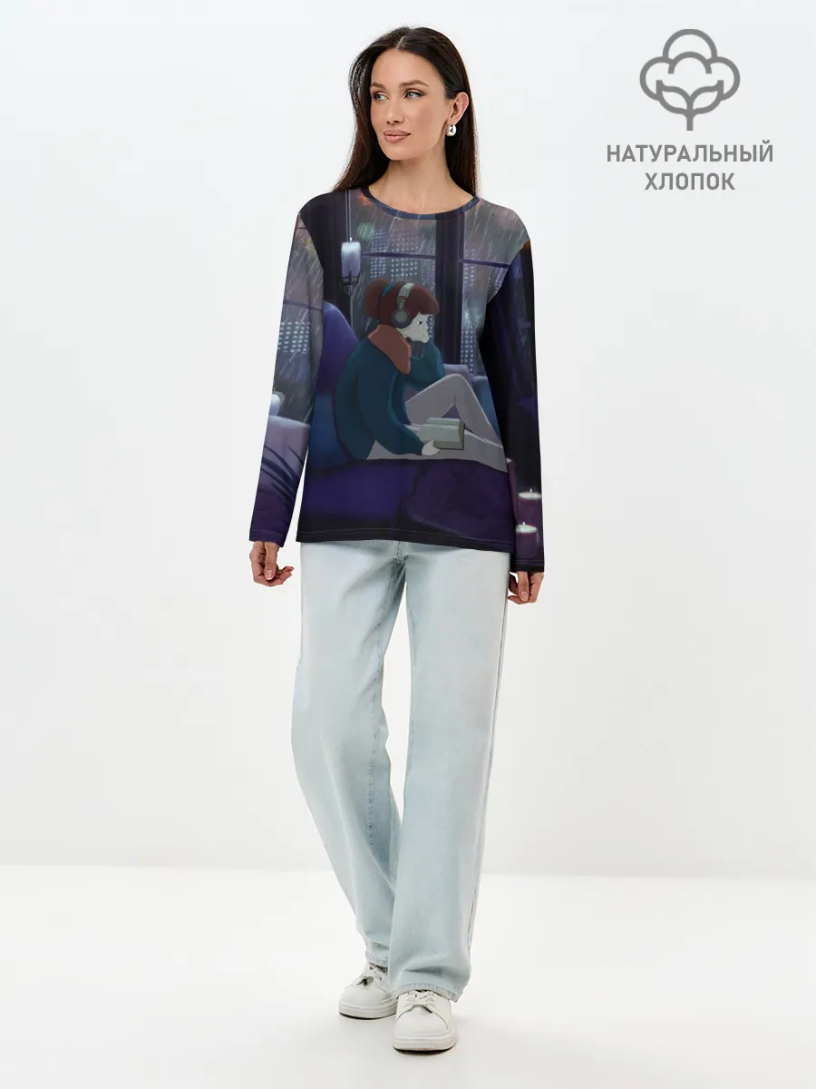 Лонгслив женский. Хлопок / СИЖУ ДОМА