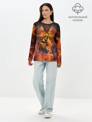 Лонгслив женский. Хлопок / S.T.A.L.K.E.R. 2 КОЛЕСО ОБОЗРЕНИЯ,ПРИПЯТЬ