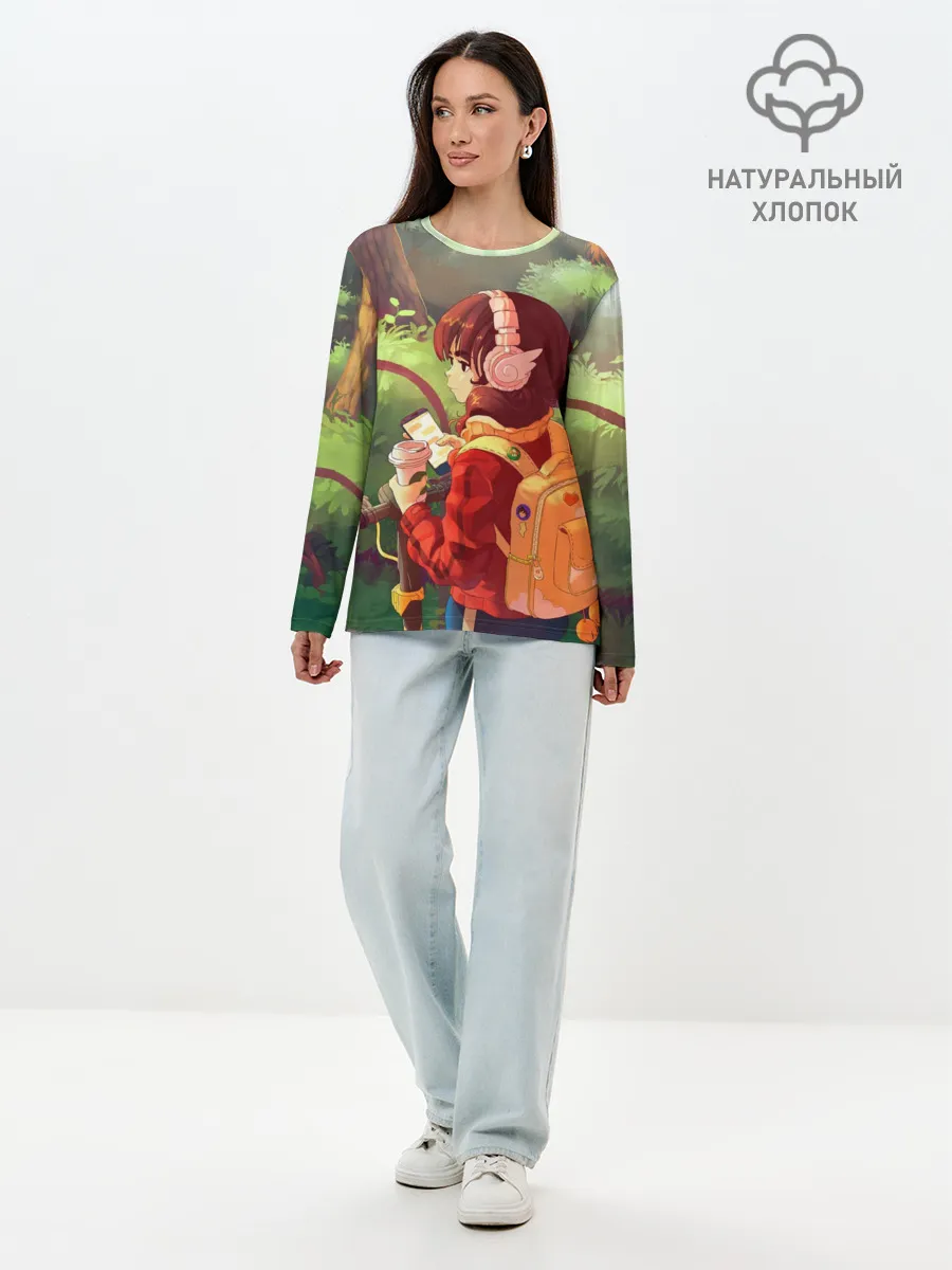 Лонгслив женский. Хлопок / STUDY GIRL