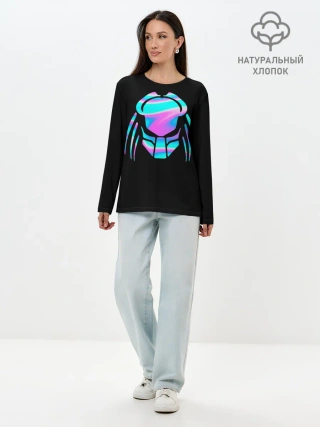 Лонгслив женский. Хлопок / Predator