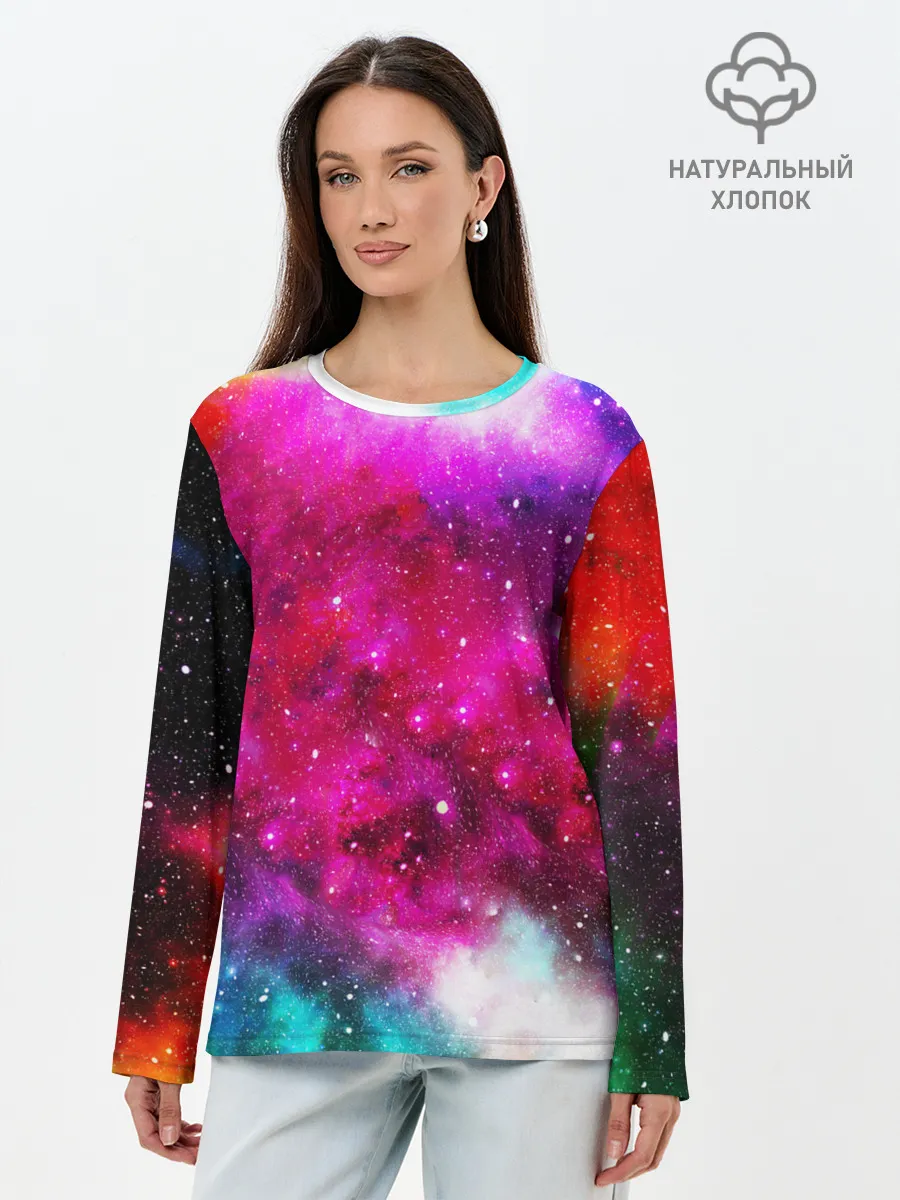 Лонгслив женский. Хлопок / Туманность