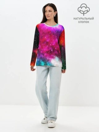 Лонгслив женский. Хлопок / Туманность