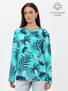 Лонгслив женский. Хлопок / ТРОПИЧЕСКИЕ ПАЛЬМЫ.