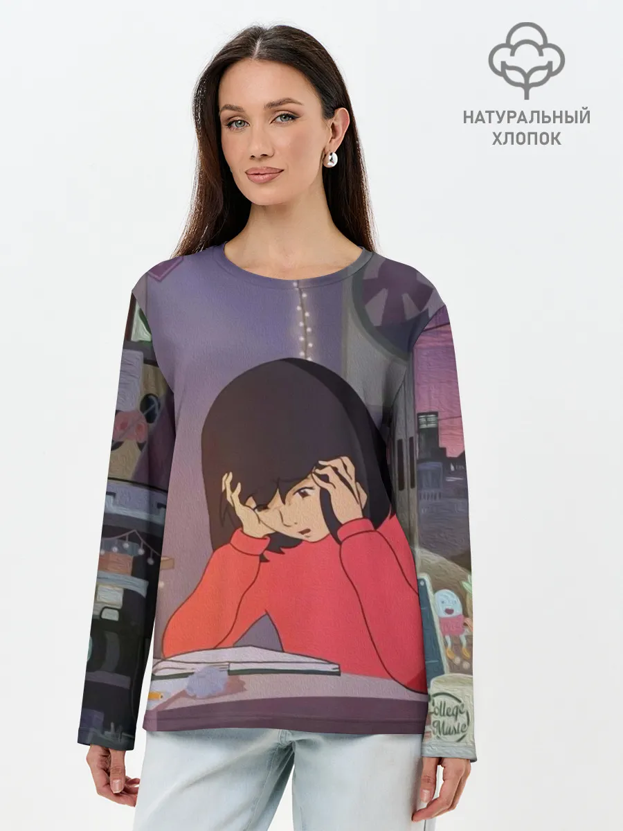 Лонгслив женский. Хлопок / Экзамены