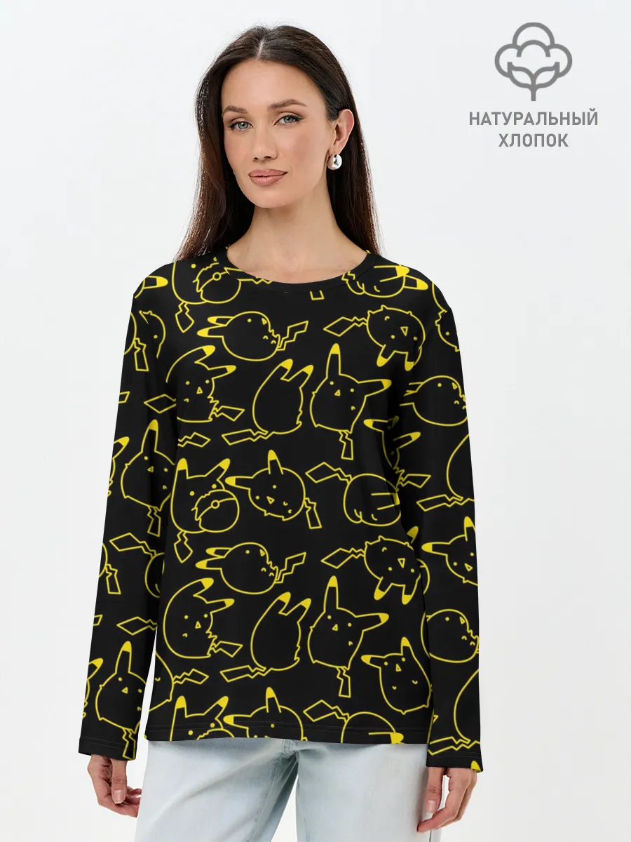 Лонгслив женский. Хлопок / Покемоны