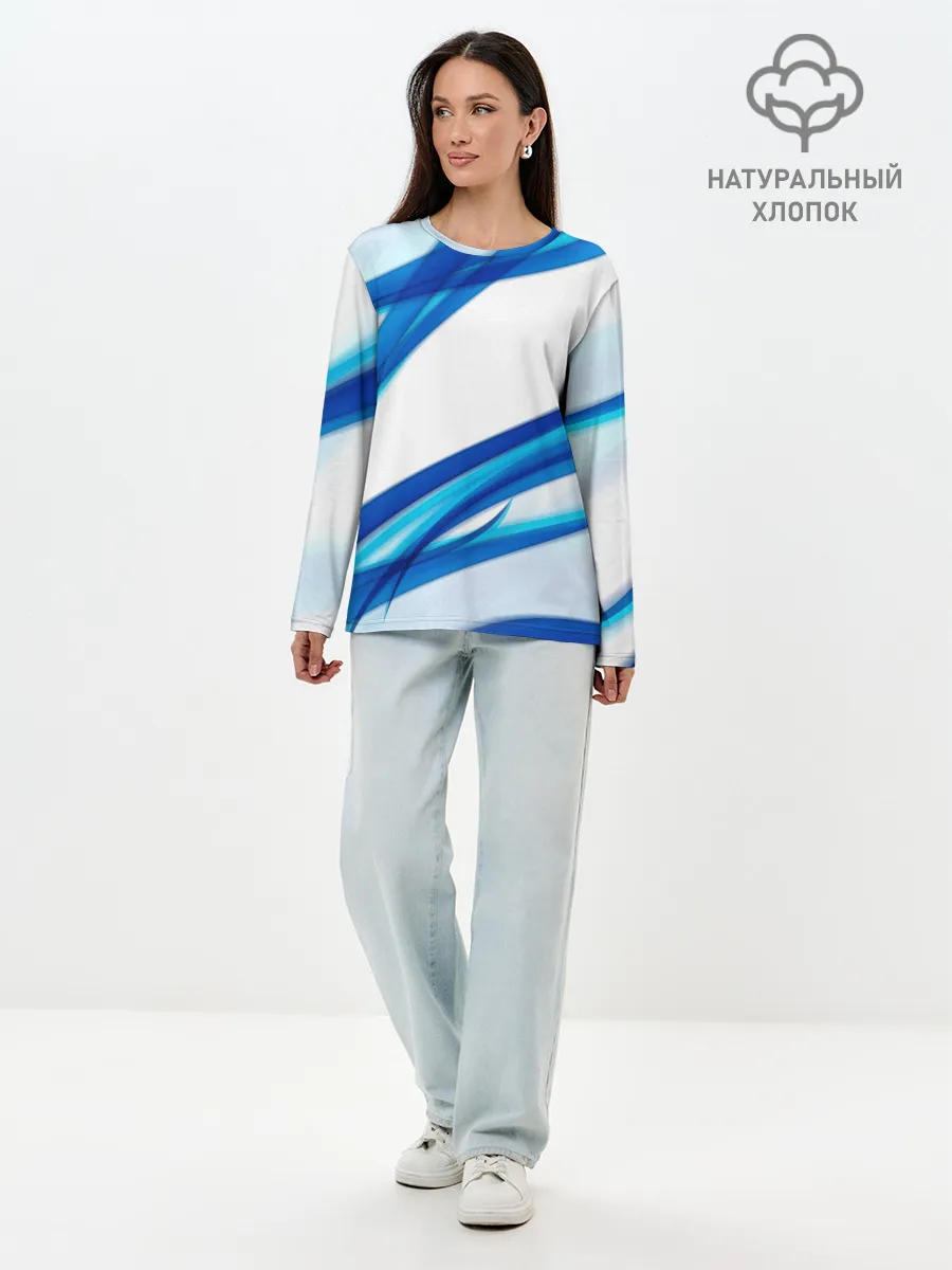 Лонгслив женский. Хлопок / STRIPES BLUE