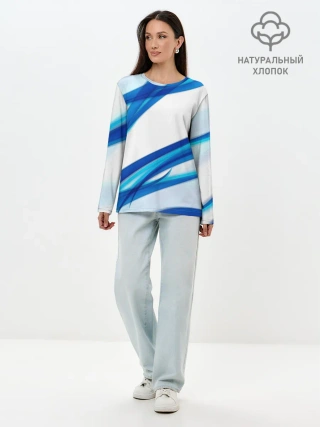 Лонгслив женский. Хлопок / STRIPES BLUE
