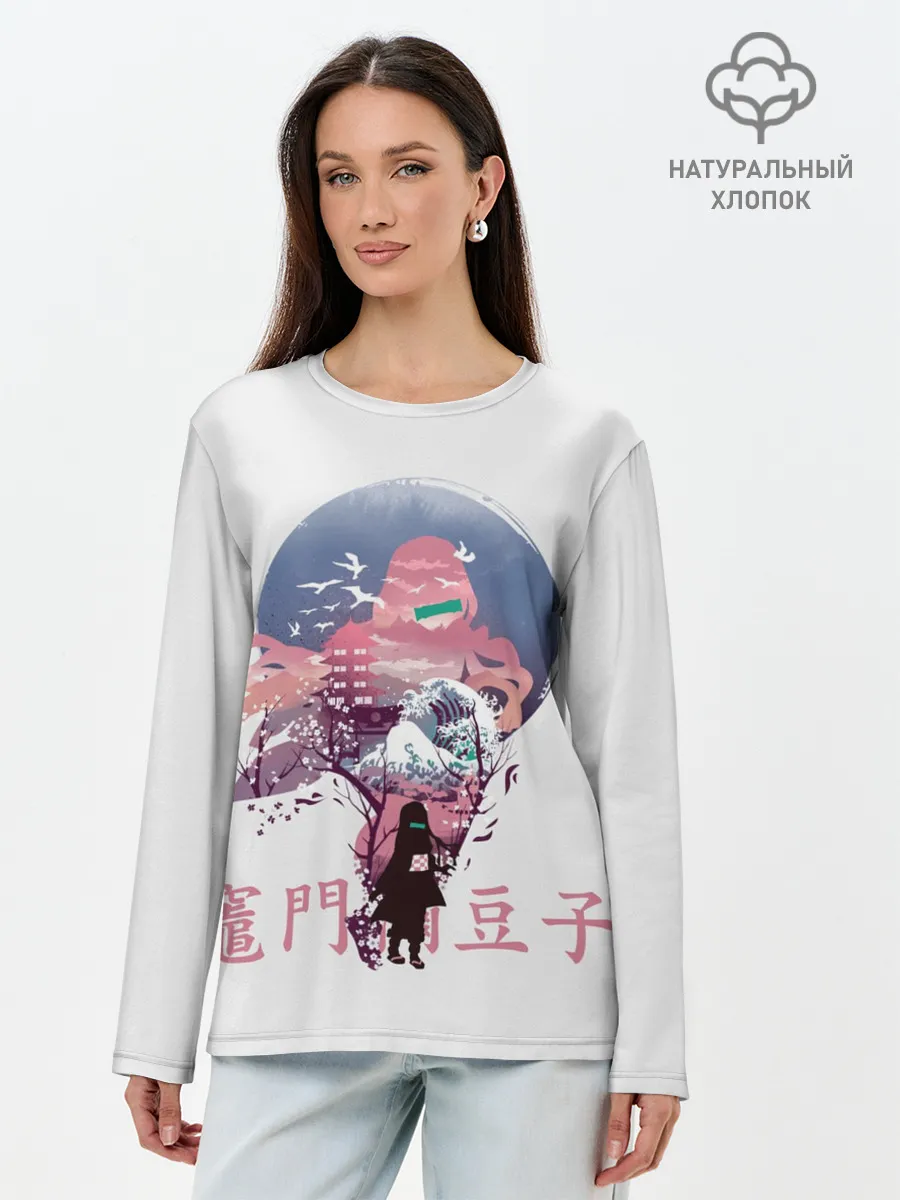 Лонгслив женский. Хлопок / Kamado Nezuko