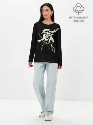Лонгслив женский. Хлопок / ЛИК САМУРАЯ | SAMURAI