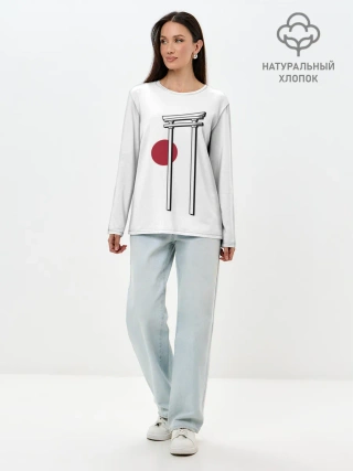 Лонгслив женский. Хлопок / Япония Тории | Torii in Japan