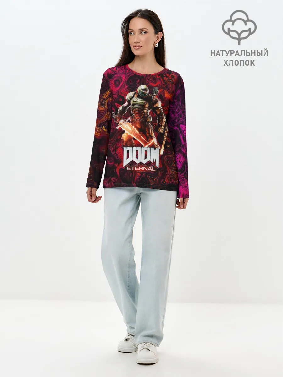 Лонгслив женский. Хлопок / Doom Eternal | Дум Этернал