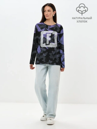 Лонгслив женский. Хлопок / Фортнайт