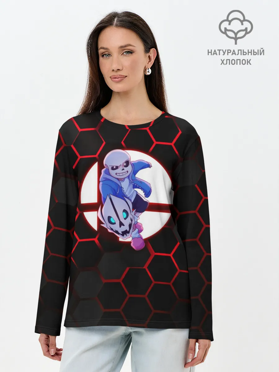 Лонгслив женский. Хлопок / Sans | Hexagon