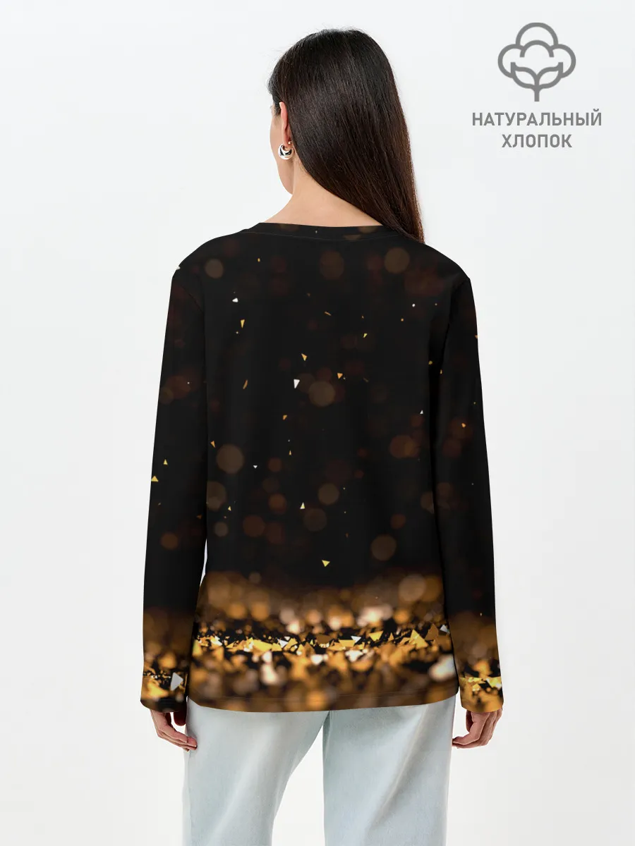 Лонгслив женский. Хлопок / Золото