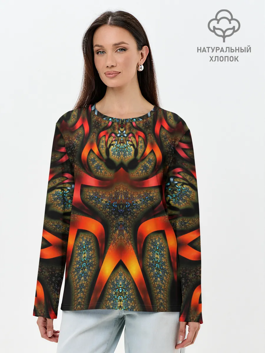 Лонгслив женский. Хлопок / ДИКИЙ УЗОР