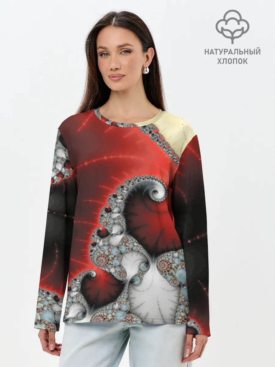Лонгслив женский. Хлопок / ABSTRACT&FRACTAL
