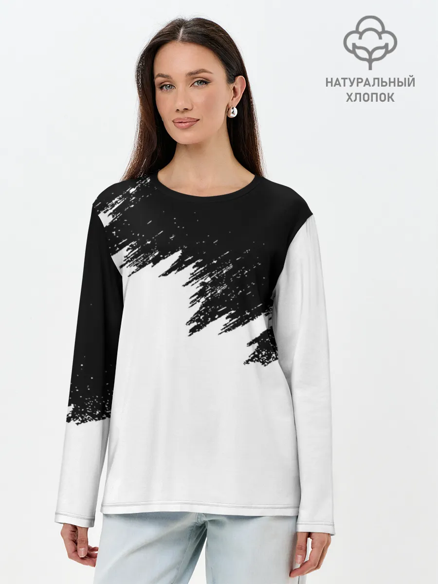 Лонгслив женский. Хлопок / КРАСКА И НИЧЕГО ЛИШНЕГО!