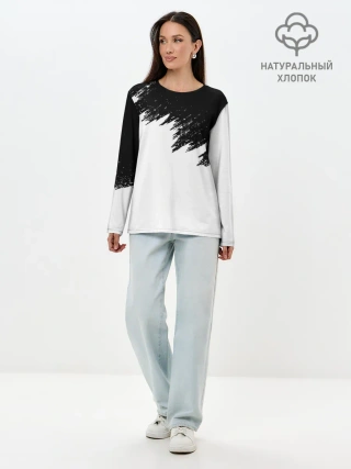 Лонгслив женский. Хлопок / КРАСКА И НИЧЕГО ЛИШНЕГО!