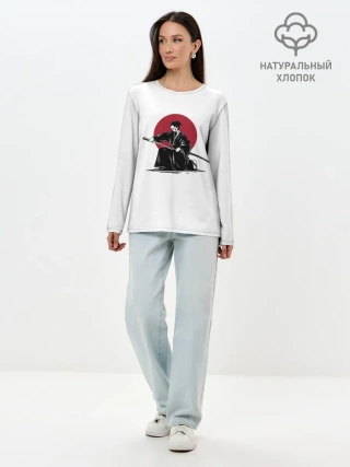 Лонгслив женский. Хлопок / ЯПОНСКИЙ САМУРАЙ | SAMURAI IN THE SUN