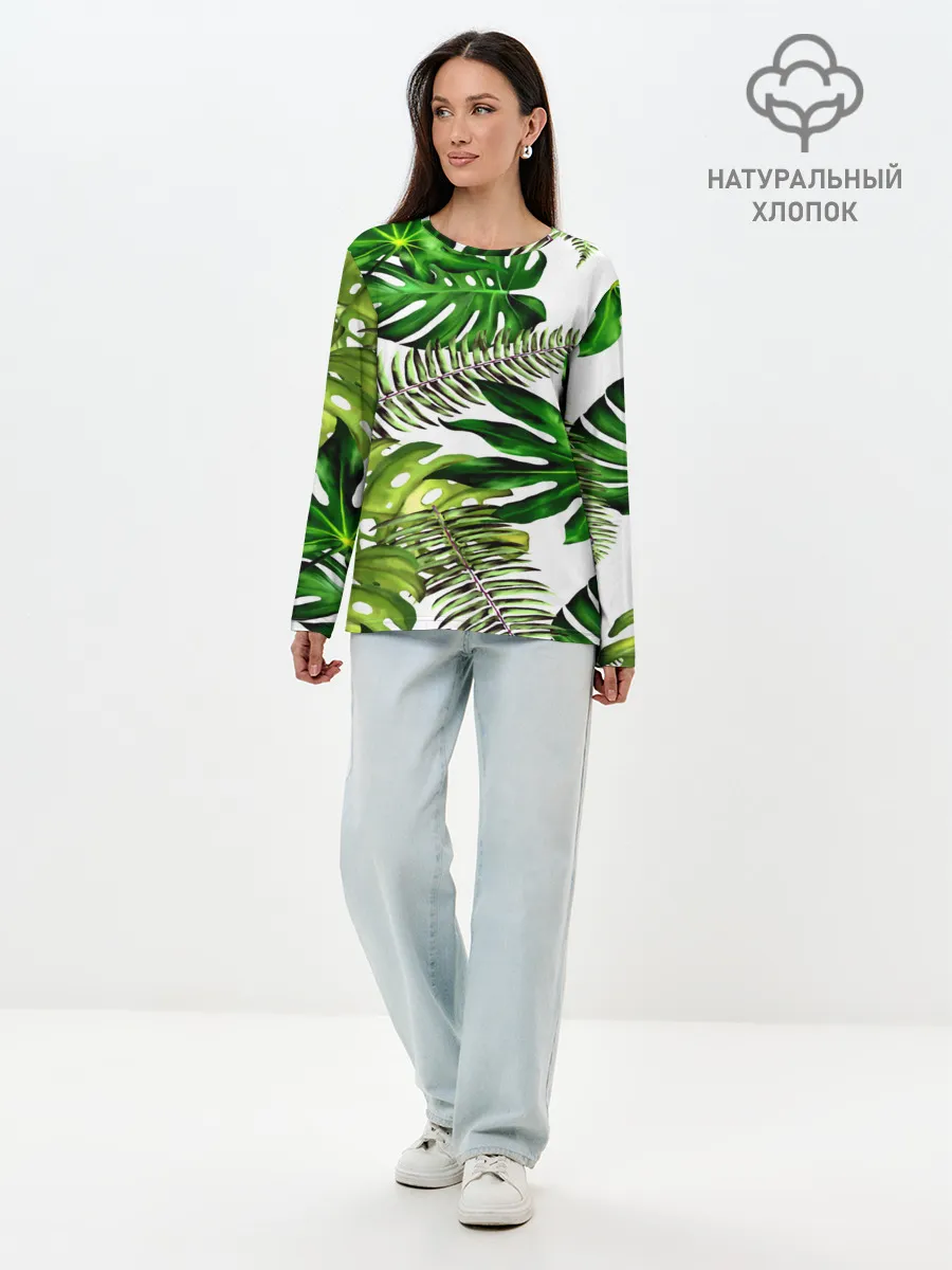 Лонгслив женский. Хлопок / ГАВАЙСКИЕ ЛИСТЬЯ