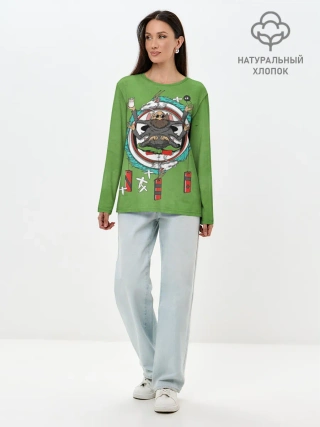 Лонгслив женский. Хлопок / Дедушка Камадзи