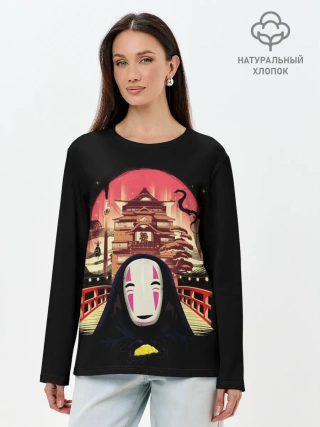 Лонгслив женский. Хлопок / Веселый Каонаси у бань