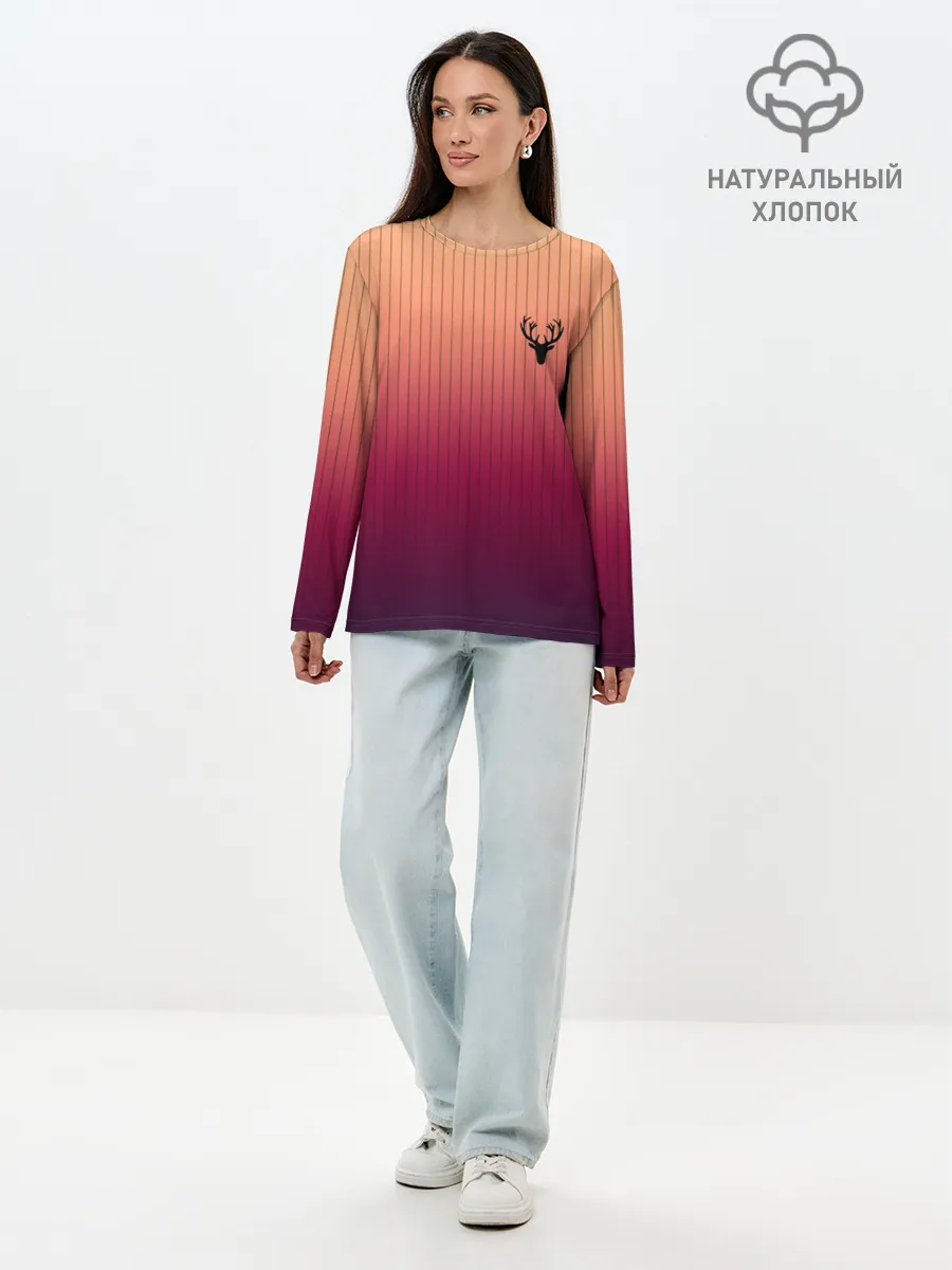 Лонгслив женский. Хлопок / The Gradient Of Deer