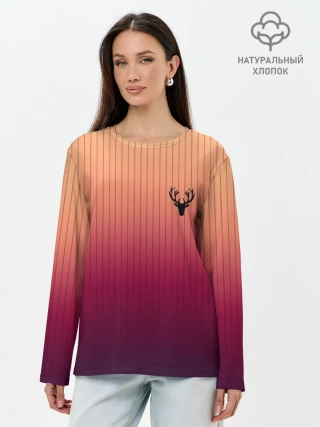 Лонгслив женский. Хлопок / The Gradient Of Deer