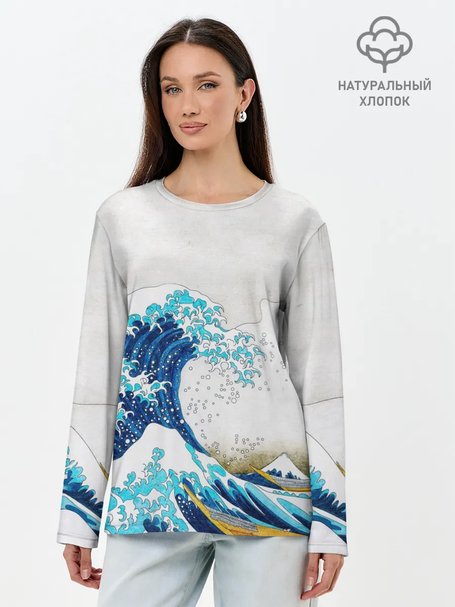 Лонгслив женский. Хлопок / Japanese wave