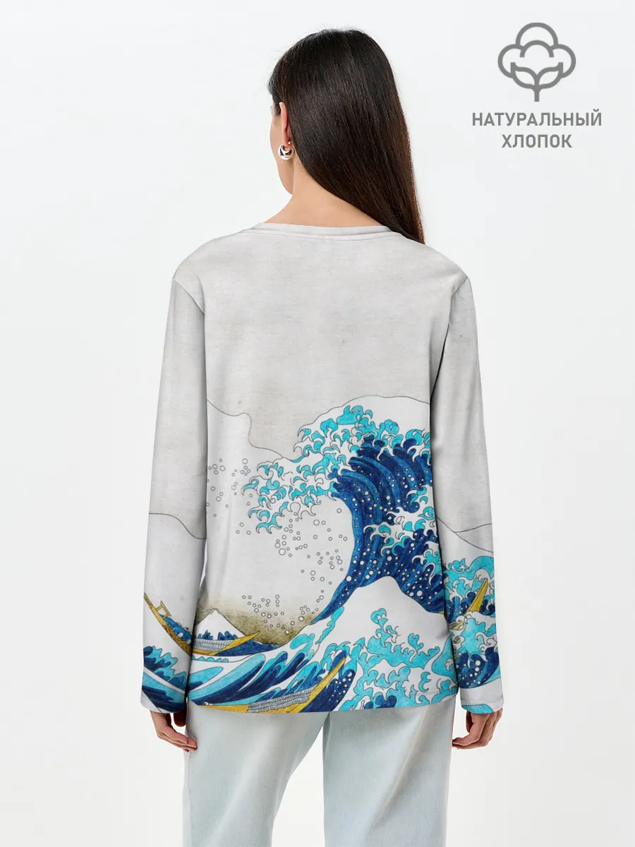 Лонгслив женский. Хлопок / Japanese wave
